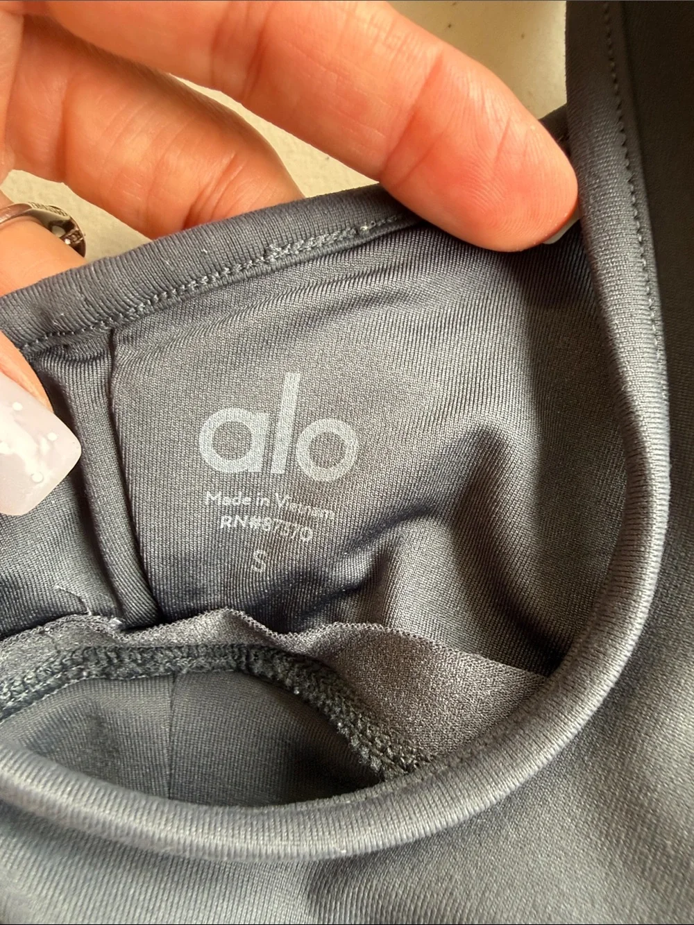 Alo Yoga Gray Ruched Front Racerback Bra